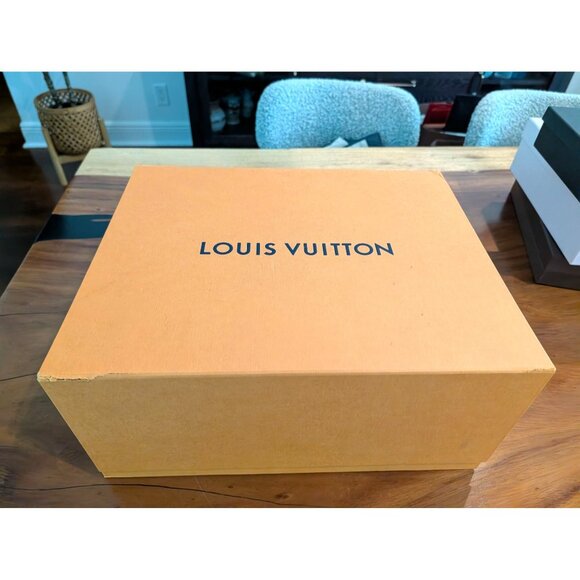 Louis Vuitton Orange Cardboard Box Attached flap lid 16x12x7.5 Storage - Picture 2 of 10